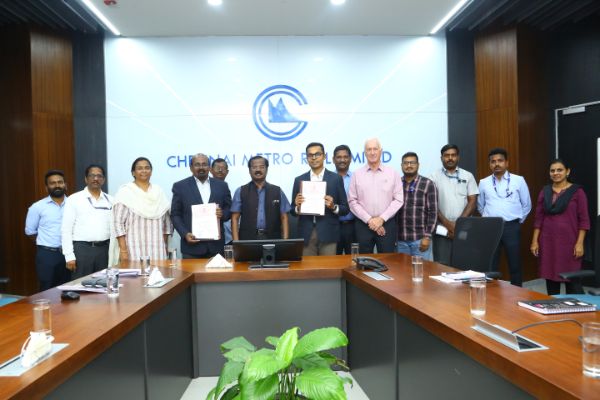 Contract Agreement Signed for construction of Operation Control Centre at Madhavaram Depot of CMRL Phase-II Project for a value of Rs.65.80 Cr