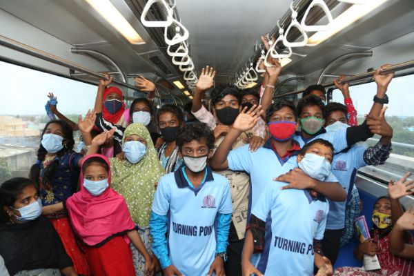 100 enthusiastic children taken on a joy ride in Metro Train Today (16.07.2022)